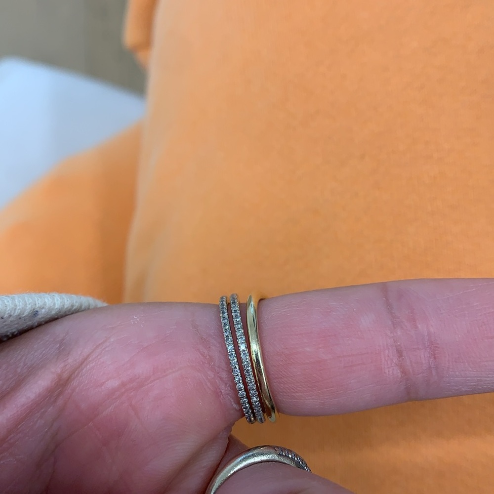 Thin Diamond Ring - Two Pieces Stacked - image 1